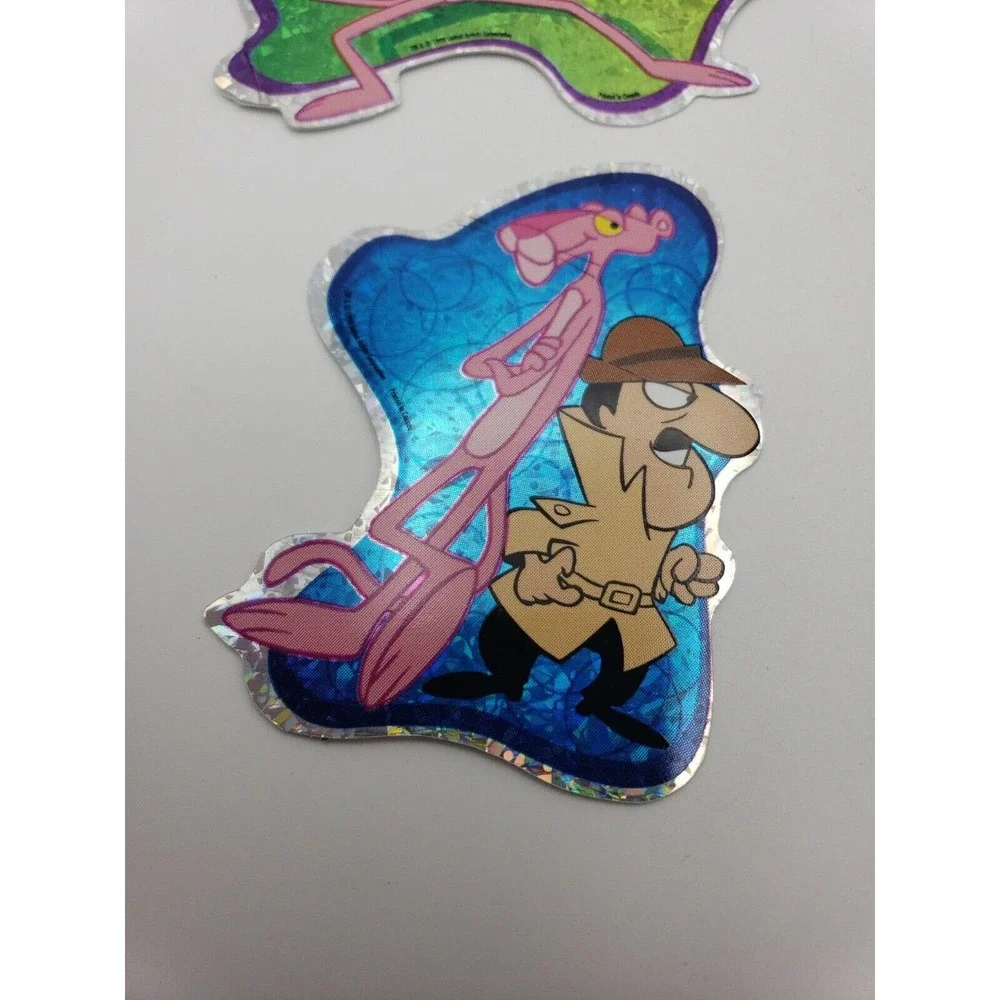 4 Vintage Stickers Pink Panther Cartoon Prism Vending Machine Stickers 1998